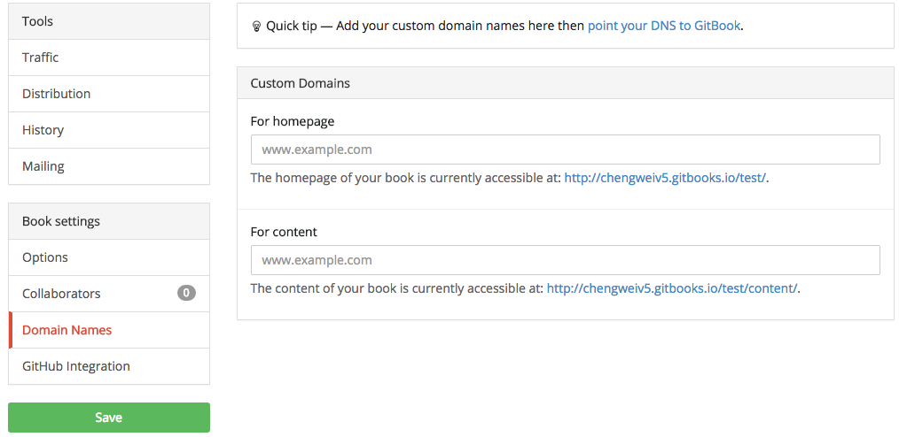 domain name config